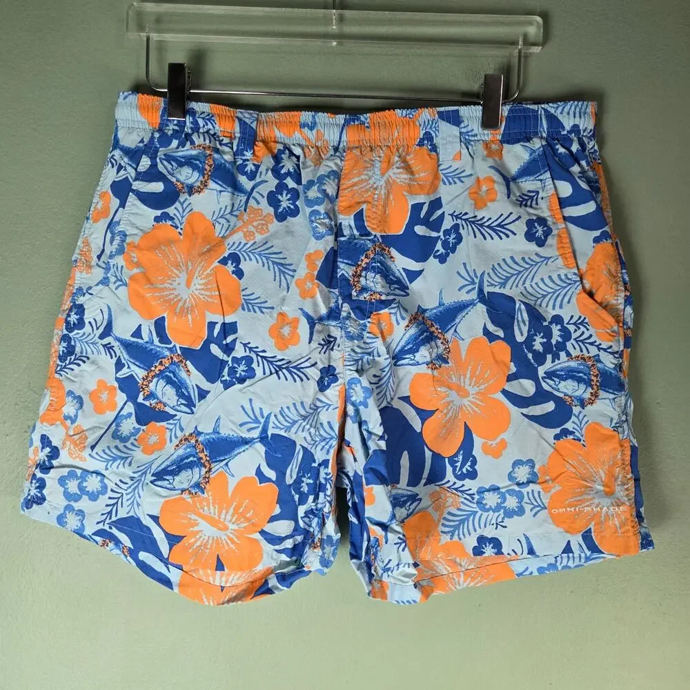 Columbia Mens Large Blue PFG Super Backcast Water Short Omni Shade UPF50 FM1107